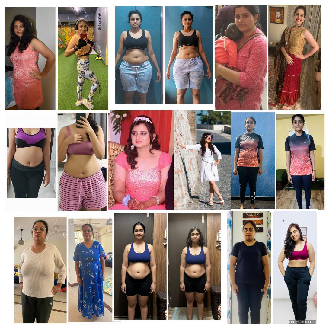 A grid of real FitwithPari member before-and-after transformations